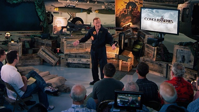 Men gathered around a table with open Bibles